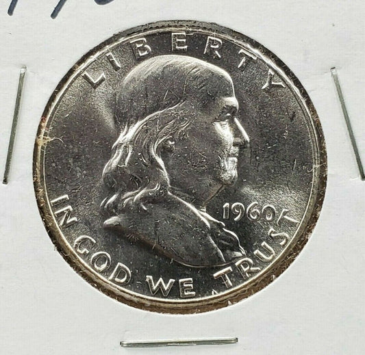 1960 P Franklin Silver 90% Half Dollar Coin Choice BU Uncirculated New Condition