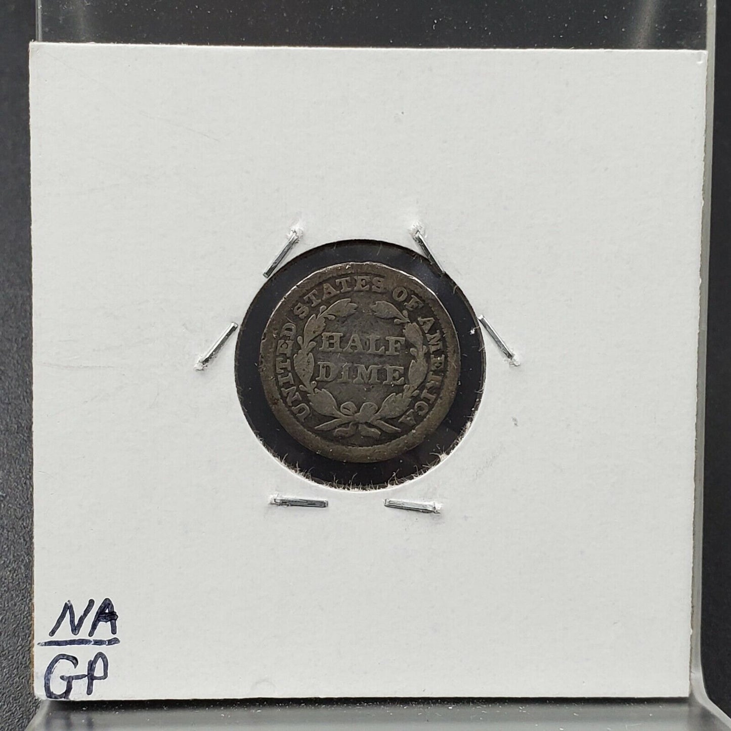 1857 P 5c Seated Liberty Silver Half Dime Coin AG / Good Detail Full Date