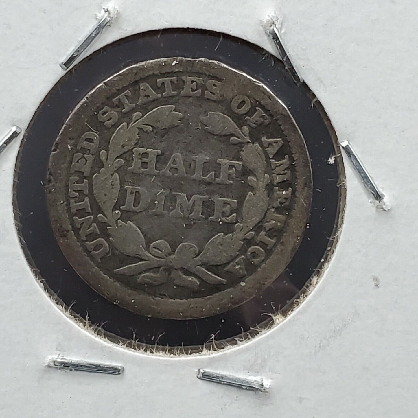 1857 P 5c Seated Liberty Silver Half Dime Coin AG / Good Detail Full Date