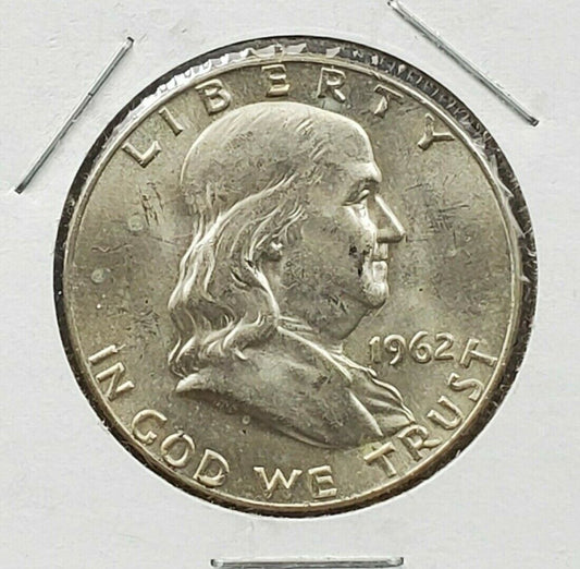 1962 D Franklin Silver Half Dollar Coin BU UNC Uncirculated