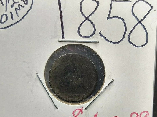 1858 Liberty Seated Half Dime Silver Coin Circulated condition AG / P
