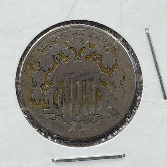 1882 5c Shield Nickel AG About Good Circulated