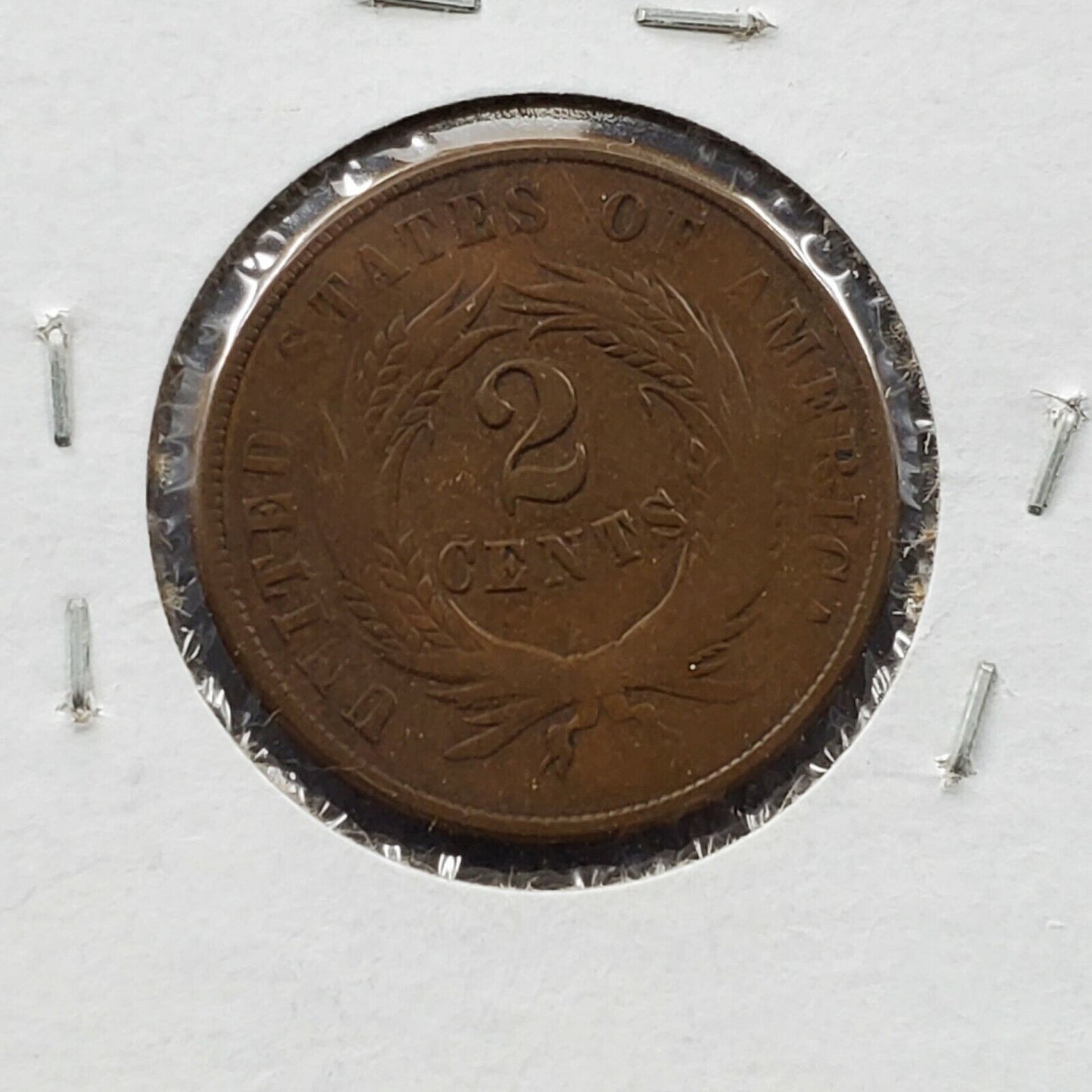 1865 2C Two Cent Copper Coin Piece Choice Good / VG Very Good