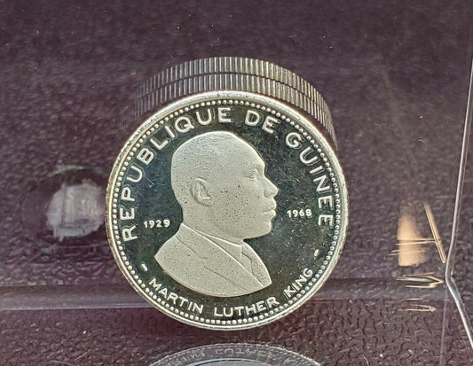 1970 Rep Of Guinea 100 Francs Guineens Martin Luther King GEM Silver Proof Coin