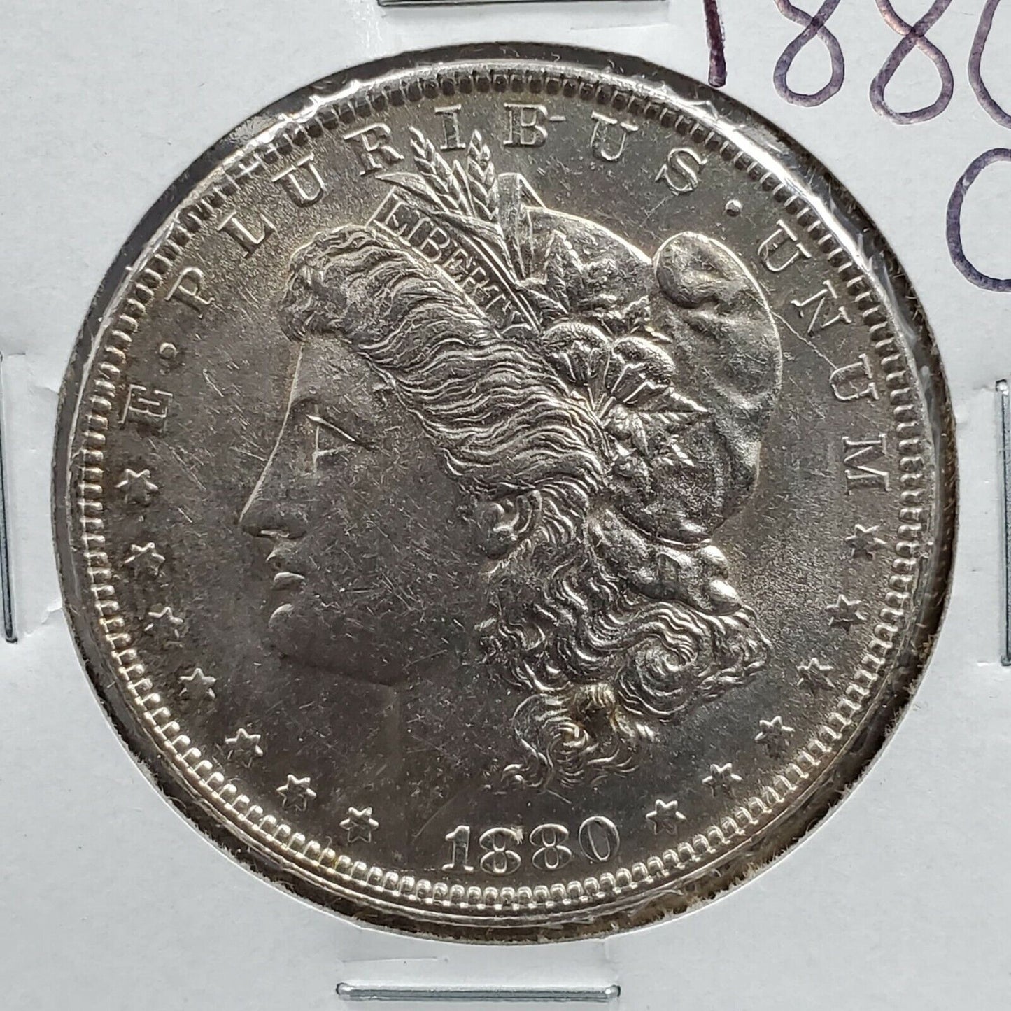 1880 O Morgan Silver Eagle Dollar Coin UNC Details New Orleans Nice looking Coin