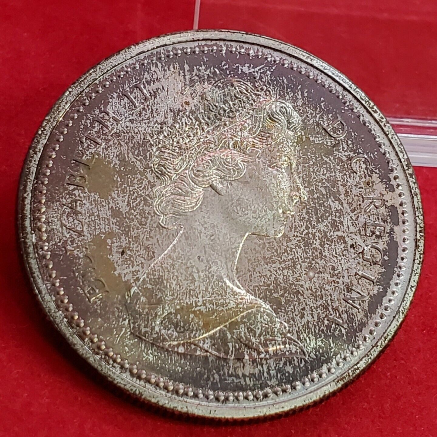 1971 Canada $1 Dollar British Columbia Commemorative Silver PQ * TONER TONING