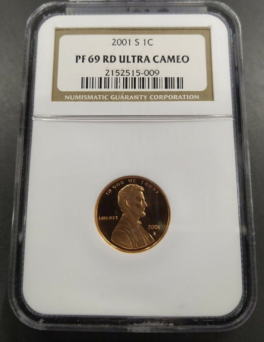 2001 S Lincoln Memorial Cent Penny coin 1c PF69 RD NGC Ultra Cameo UCAM