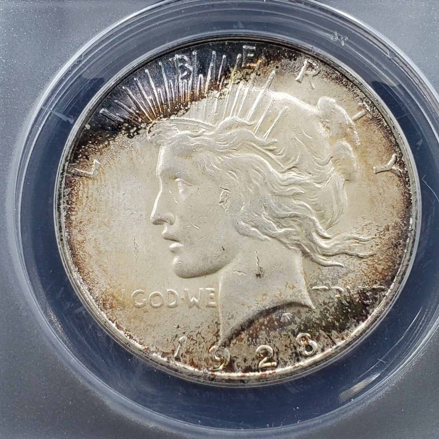 1928 S Peace Dollar Variety ANACS AU58 DDO VAM-3 DBL Toner