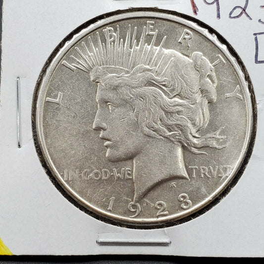 1923 D $1 Peace Silver Eagle Dollar Coin Choice Circulated Denver