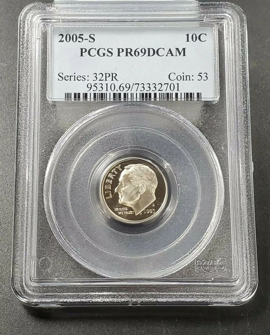 2005 S Roosevelt Proof Clad Dime Coin PCGS PR69 DCAM  #1
