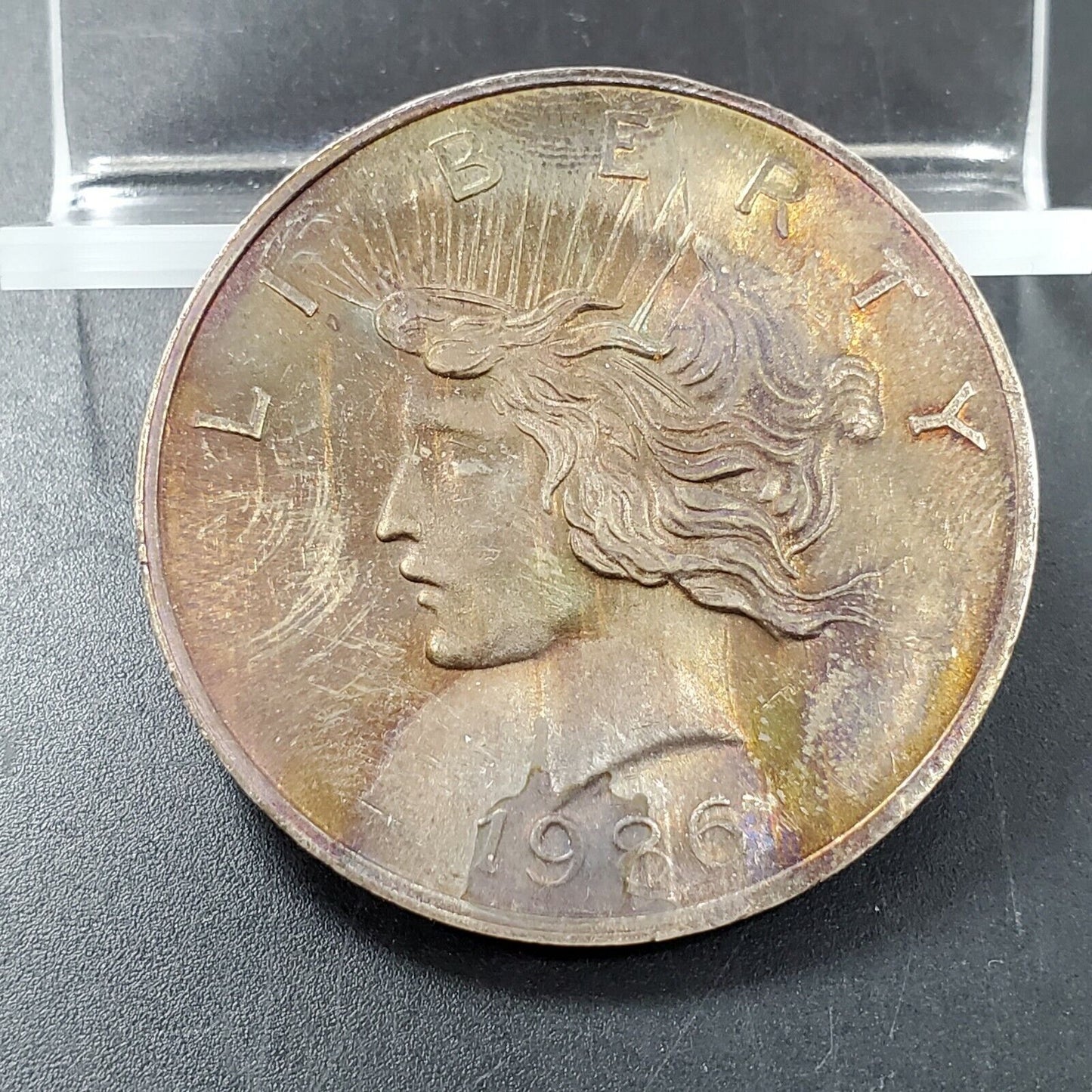 1986 Silver Dollar Style 1 oz .999 Silver Round PQ TONING TONER MONSTER * ******