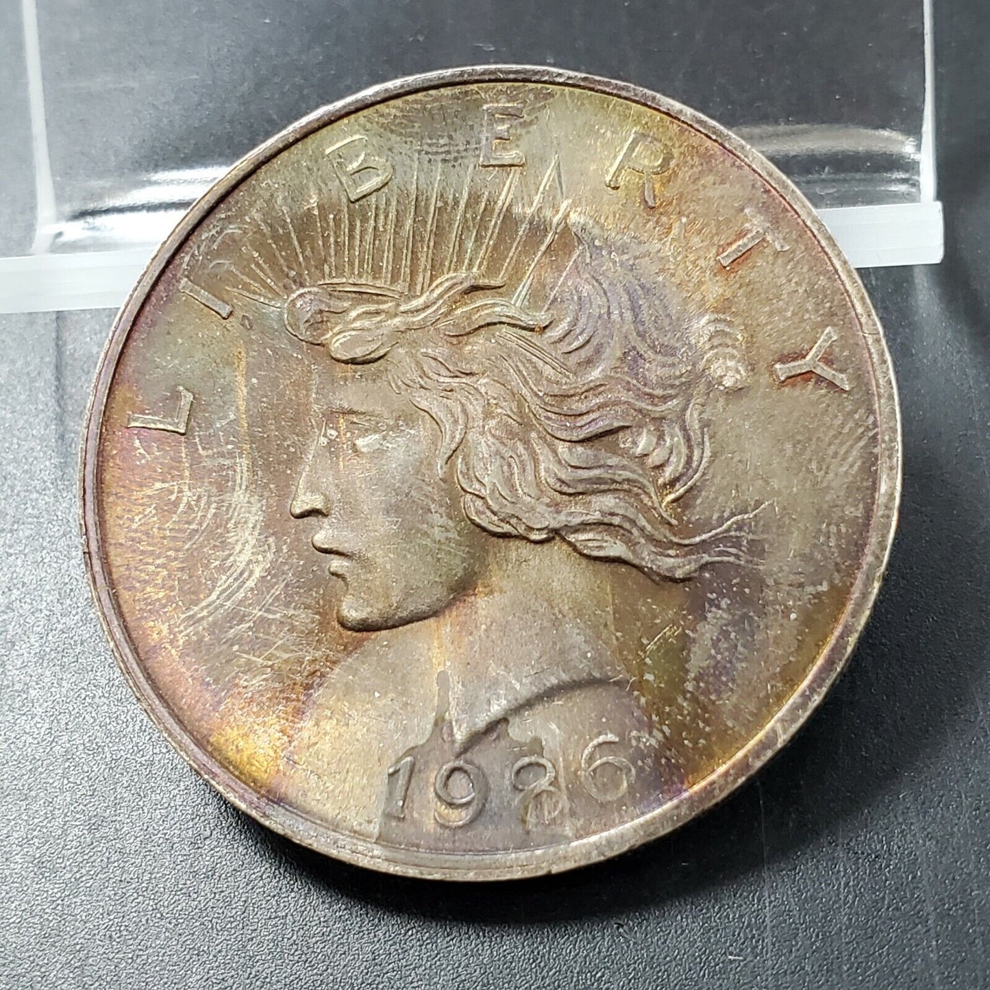 1986 Silver Dollar Style 1 oz .999 Silver Round PQ TONING TONER MONSTER * ******