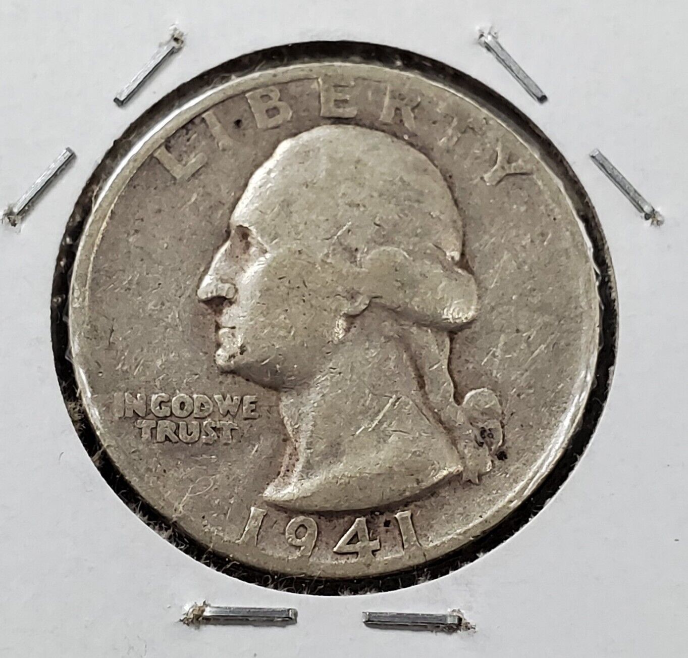 1941 S Washington Silver Quarter Coin Trumpet Tail Large S Variety