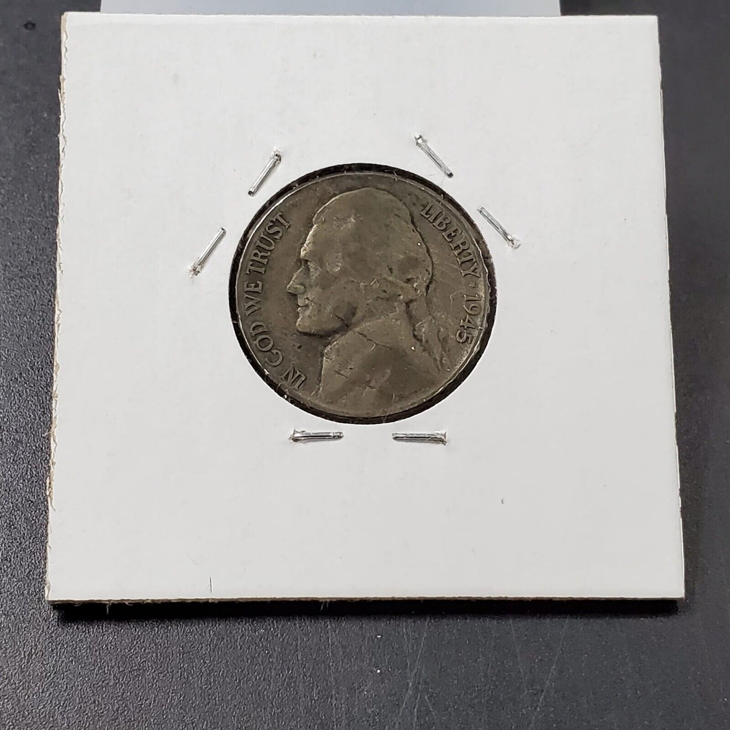 1945 P JEFFERSON NICKEL Major LAMINATED PLANCHET ERROR Circulated 2