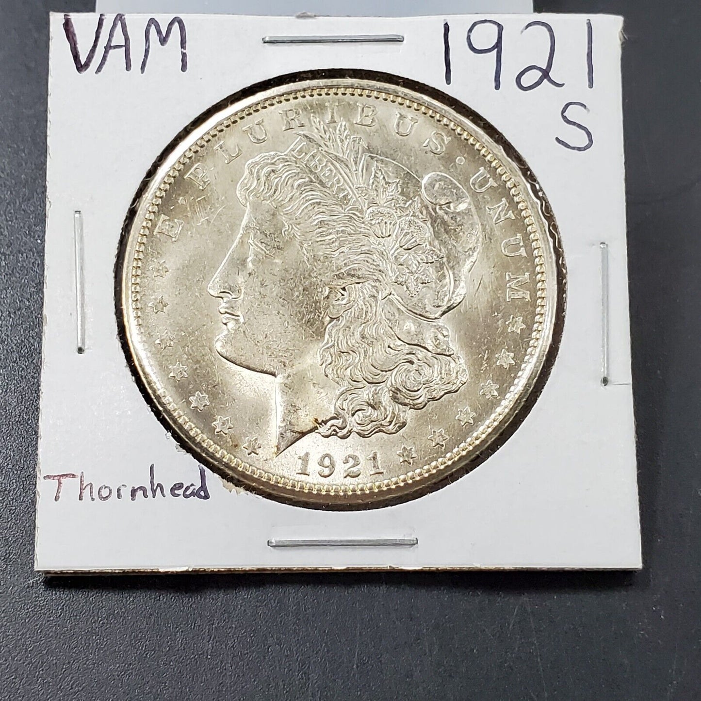 1921 S $1 Morgan Eagle Silver Dollar Coin CH BU Vam 1B Thorn Head