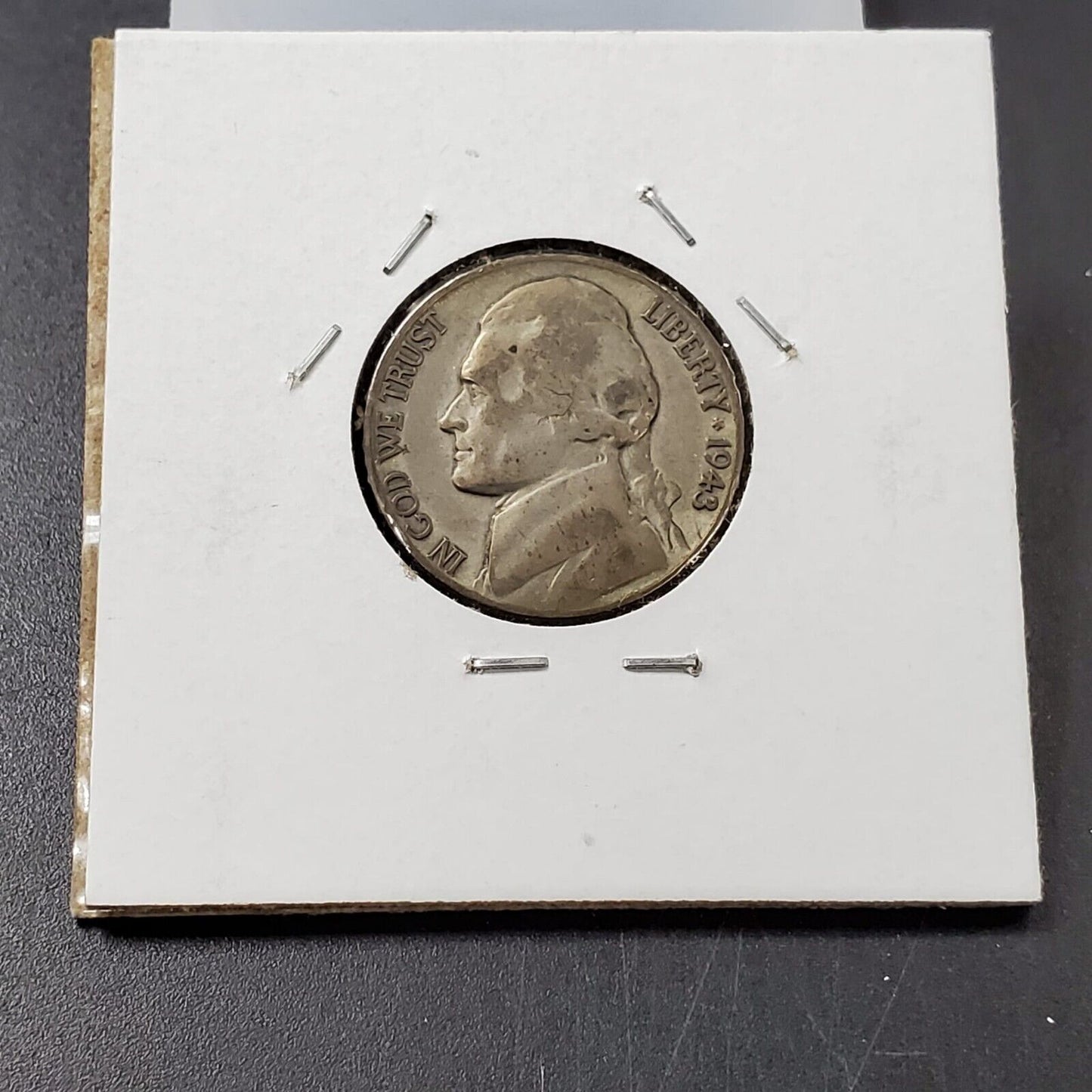 1943 P P/P Jefferson Silver War Nickel Variety Coin RPM Circulated Condition VF+