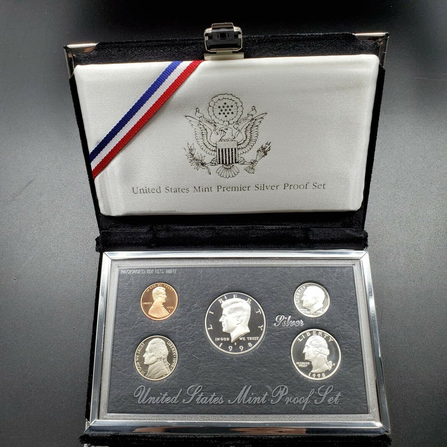 1998 S US Mint Premier Silver Proof Set OGP Box COA - RobinsonsCoinTown
