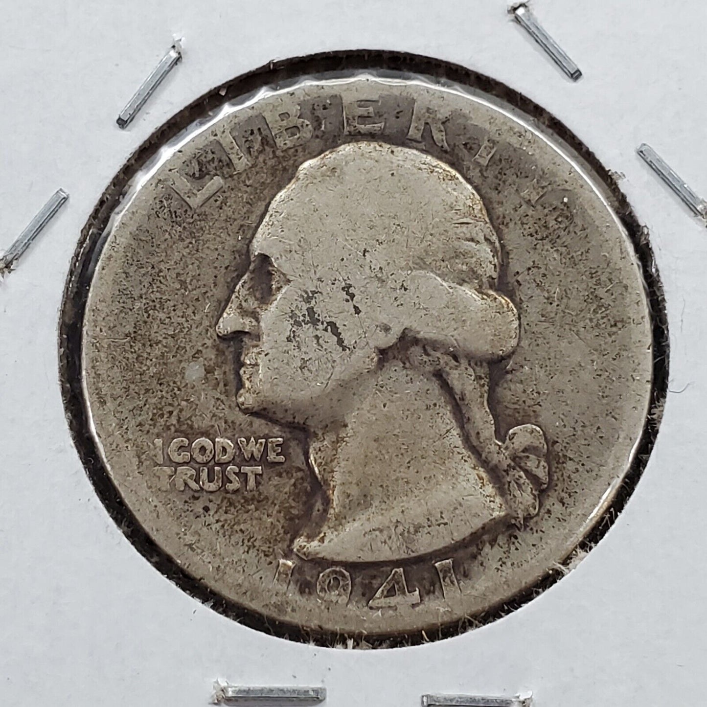 1941 D/D Washington Silver Quarter Coin RPM 003 Repunched mint mark #3