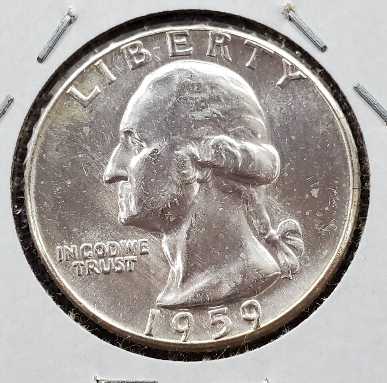 1959 P 25C Washington Quarter Silver Coin BU Uncirculated Type B Variety