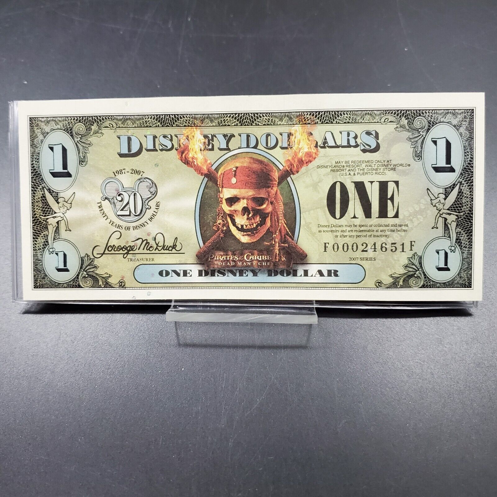 Disney 1 Dollar 2007 Series F Pirates of the Caribbean Dead Man