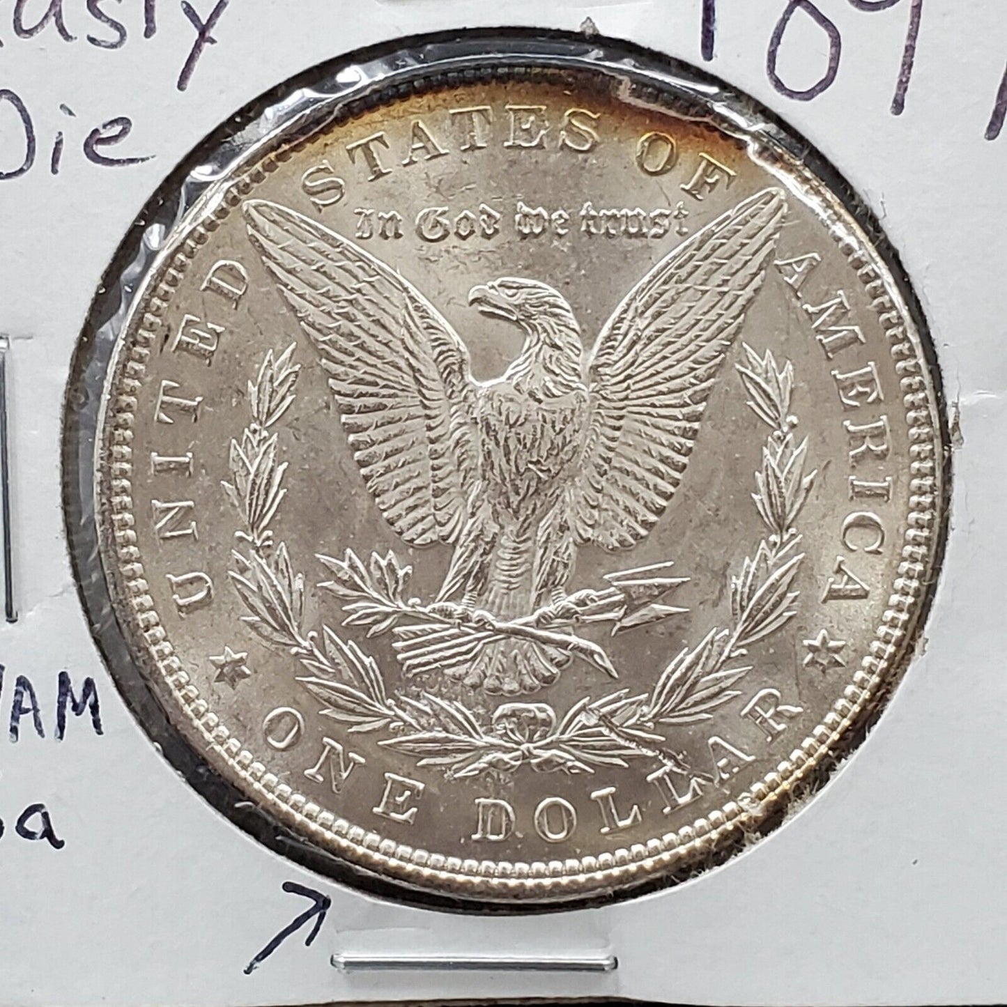 1897 P Morgan Silver Eagle Dollar VAM 6A BU Reverse Struck w/ Rusty Die Variety