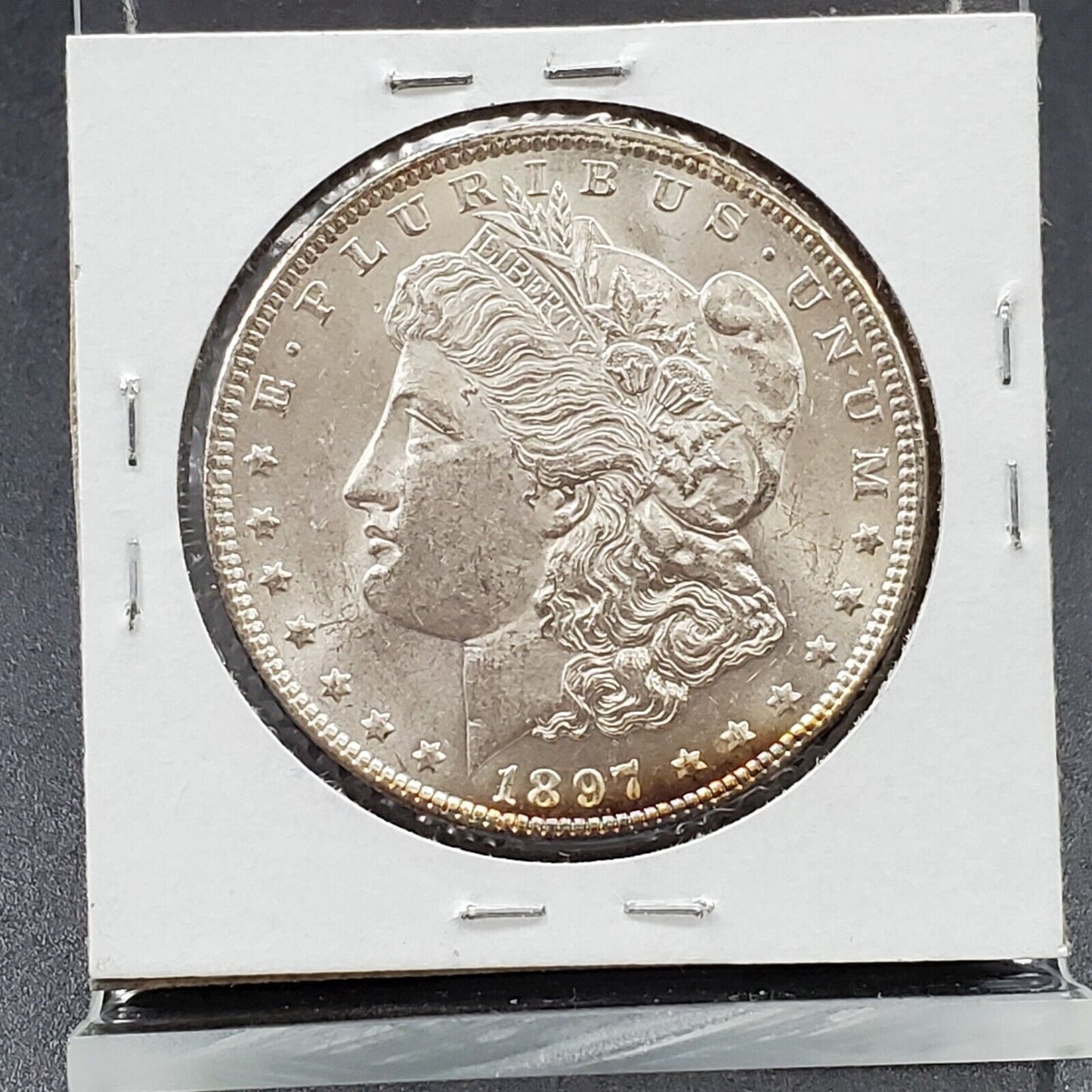 1897 P Morgan Silver Eagle Dollar VAM 6A BU Reverse Struck w/ Rusty Die Variety