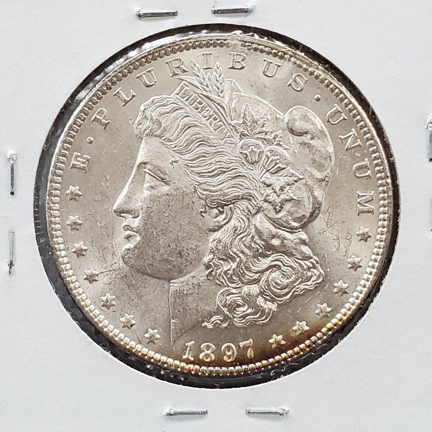 1897 P Morgan Silver Eagle Dollar VAM 6A BU Reverse Struck w/ Rusty Die Variety