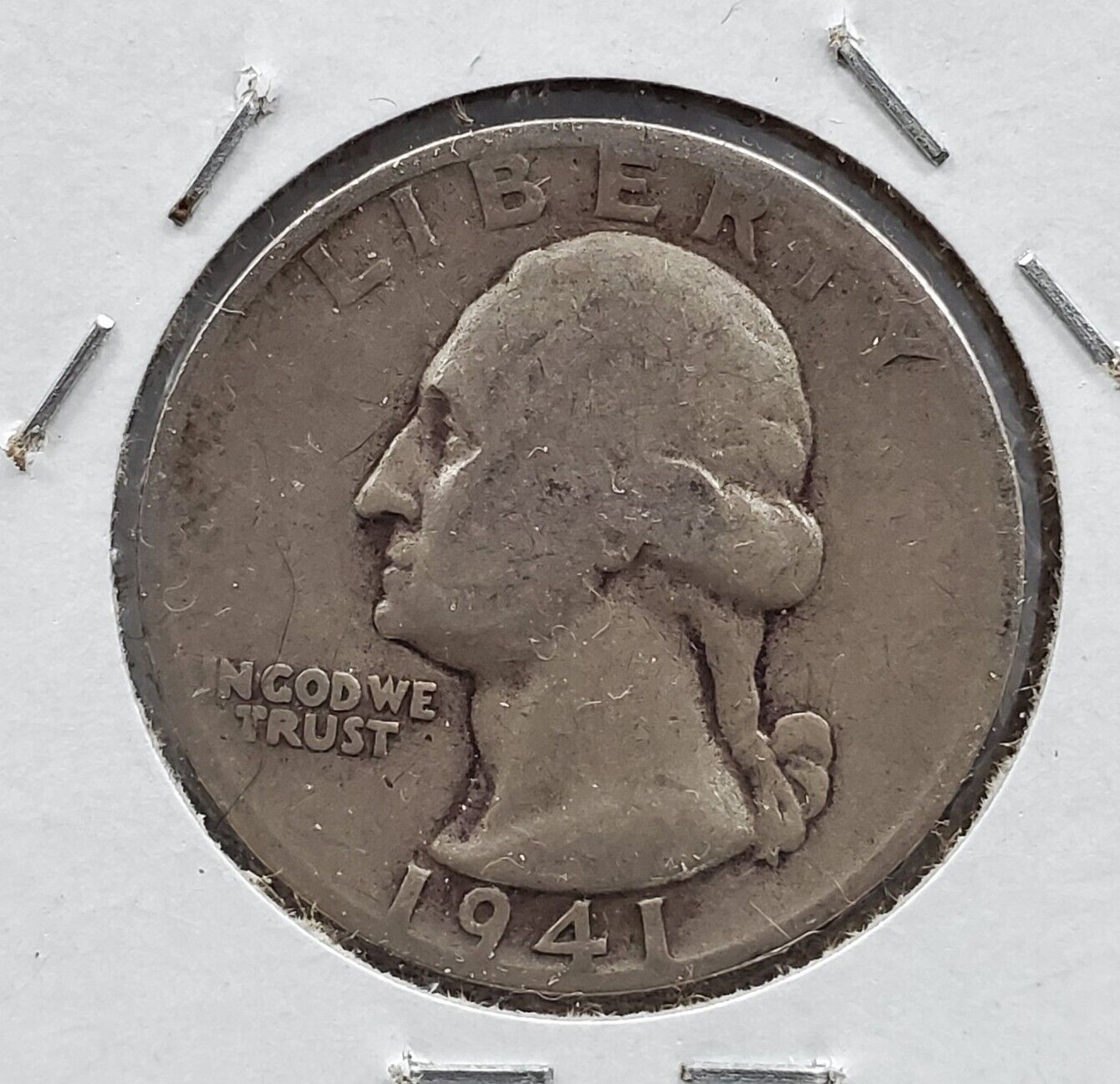 1941 S 25C Washington Quarter Silver Coin Large S Circulated AG / Good