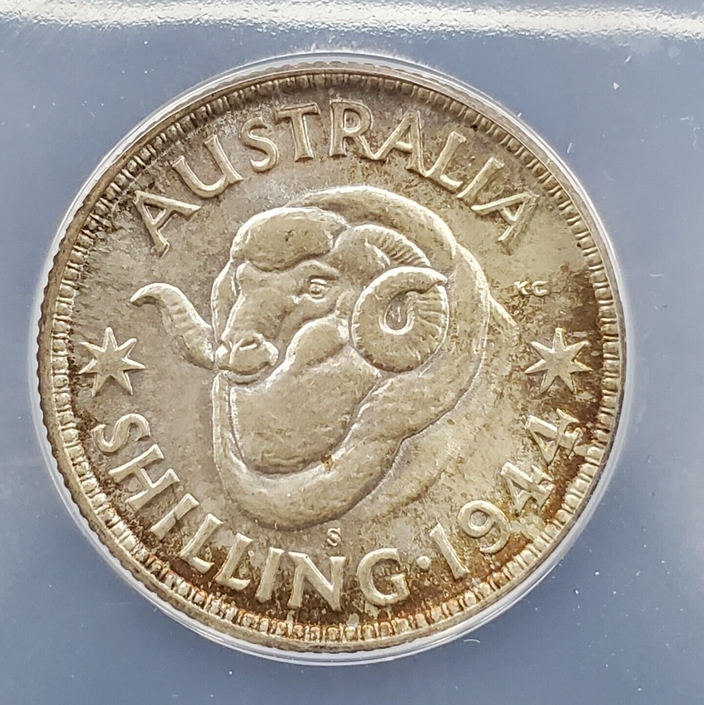 1944-S AUSTRALIA SHILLING 1S ANACS MS65 Gem BU UNC CERTIFIED