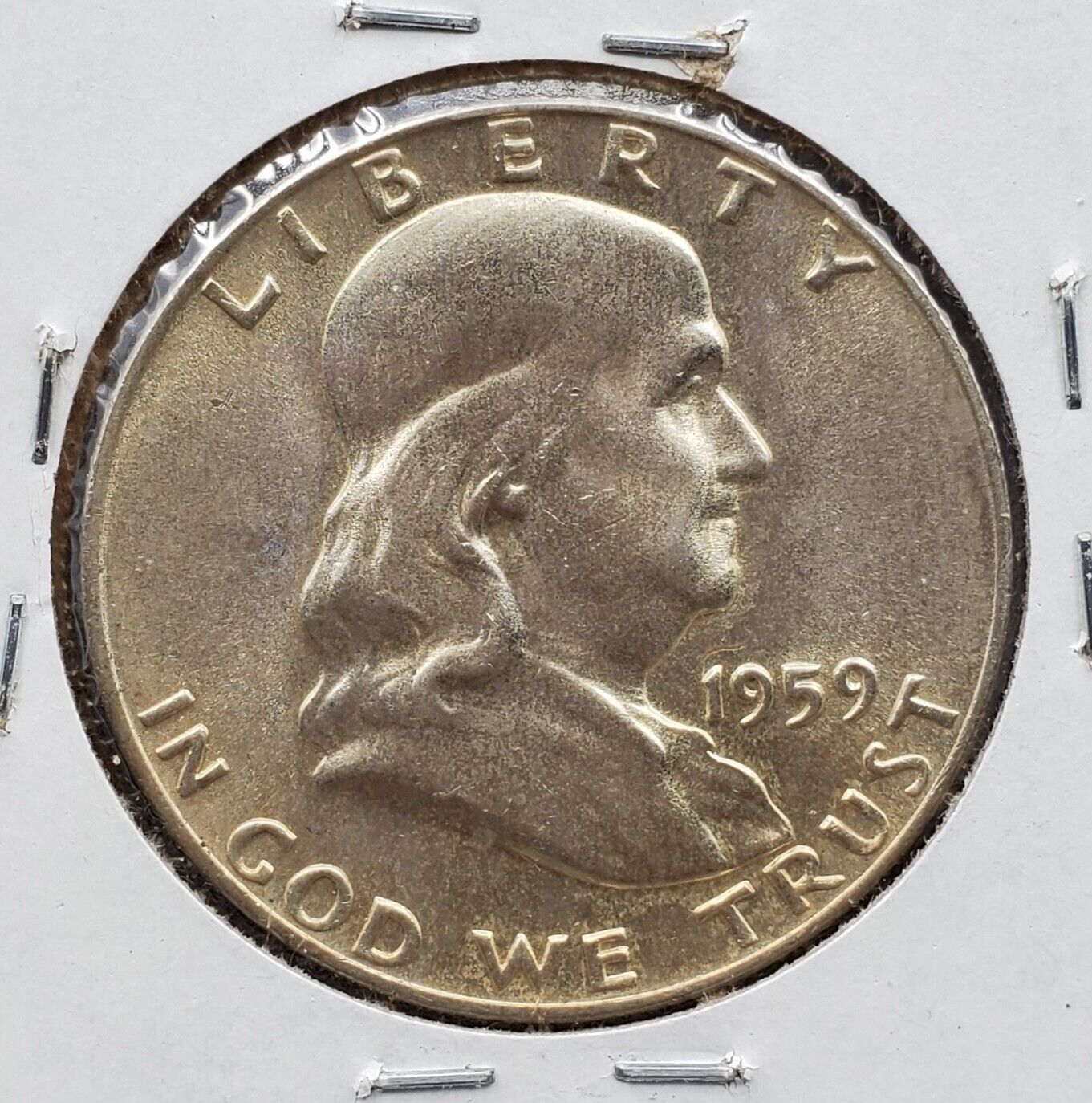 1959 P Franklin Silver Half Dollar BU FS-801 Variety Doubled Die Reverse