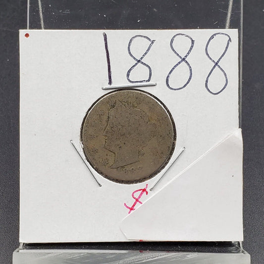 1888 P Liberty Head V Nickel Very Circulated Condition #2