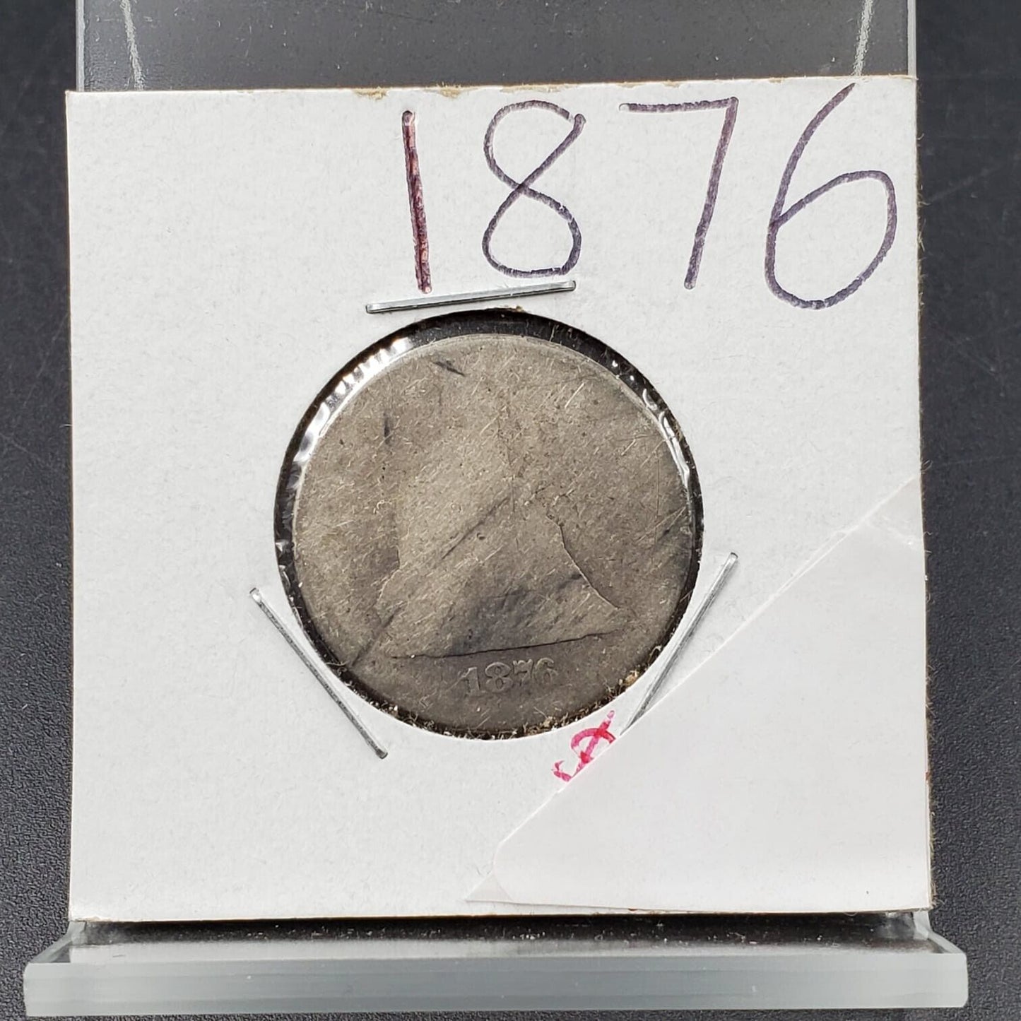 1876 P Seated Liberty Silver Quarter Coin Very Circulated