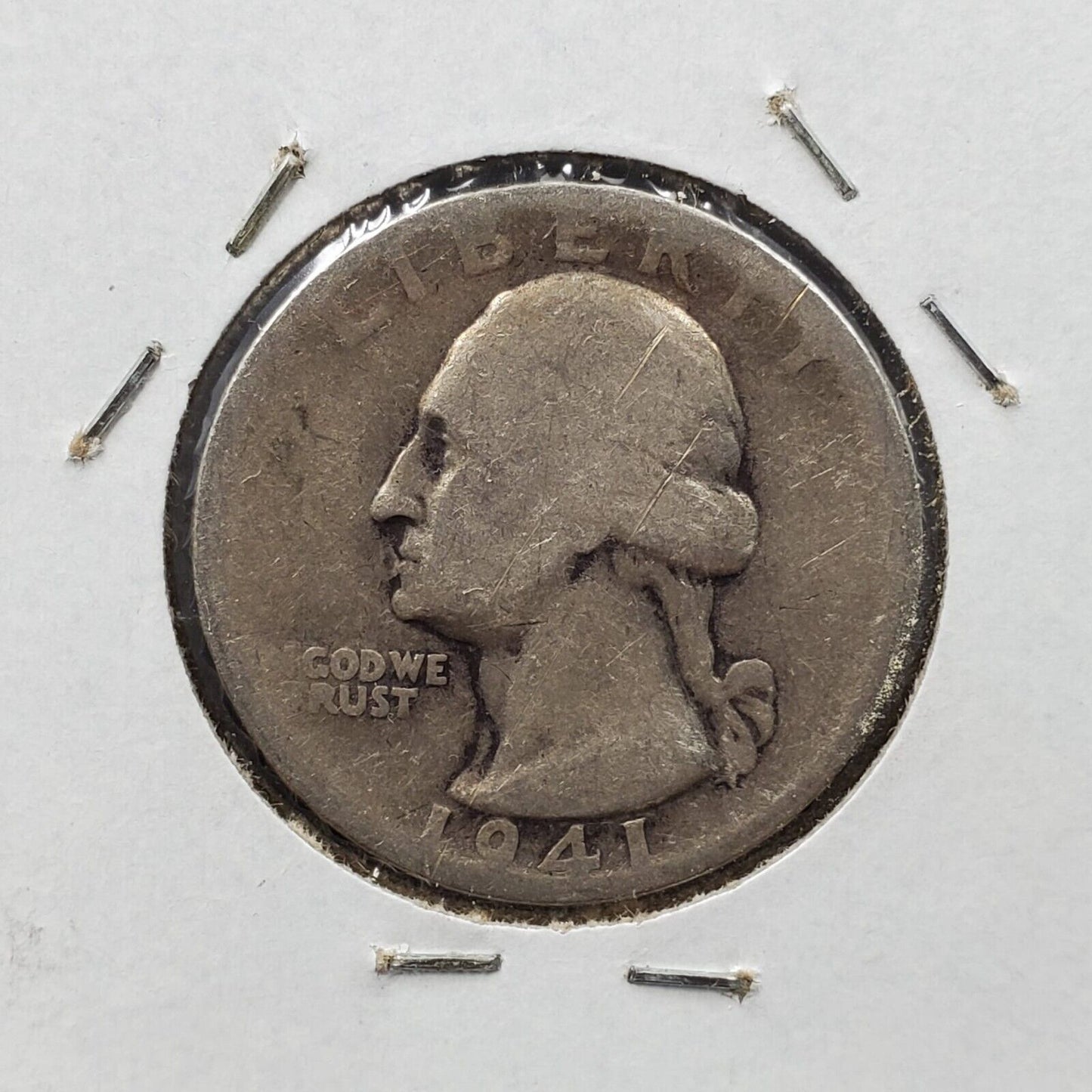 1941 S 25C Washington Quarter Silver Coin Large S Circ AG ABOUT GOOD Variety