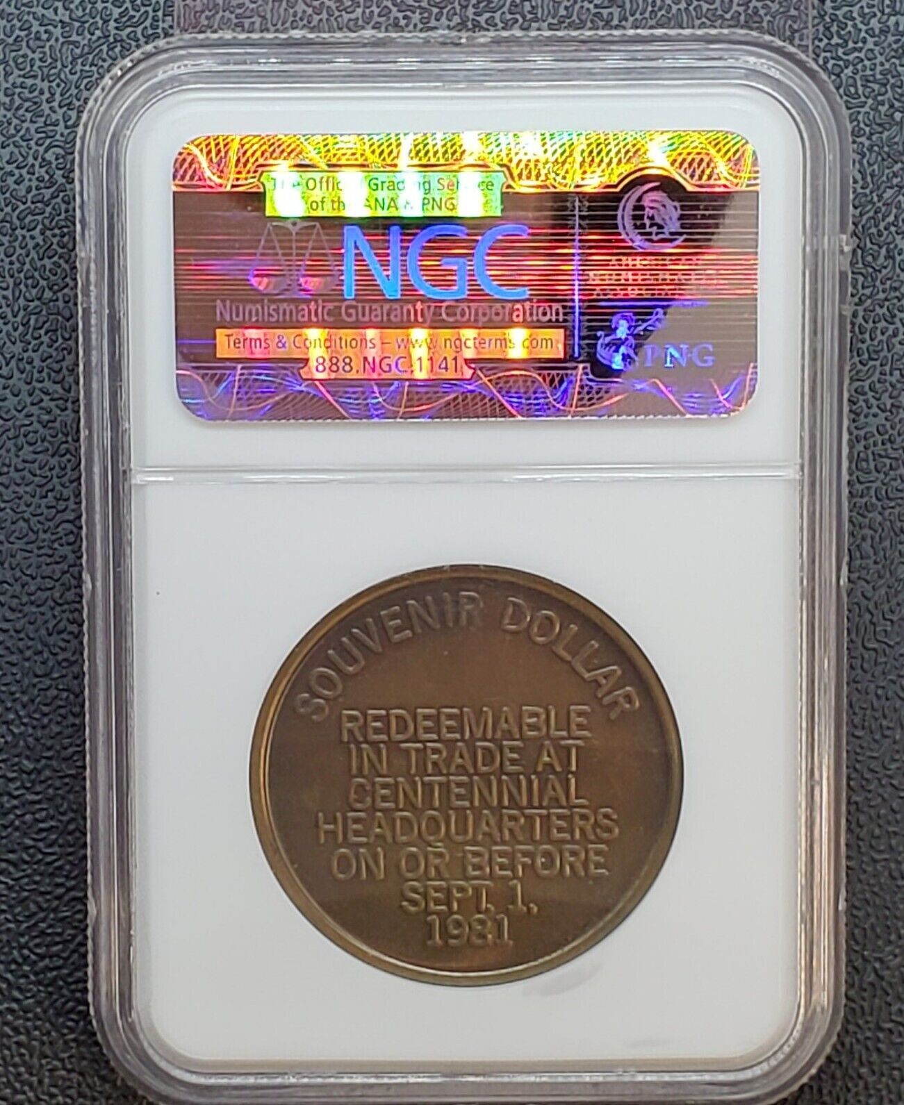 1981 MO Good for $1 GLENDIVE CENTENNIAL NGC Medal MS65 Bronze So Called Dollar