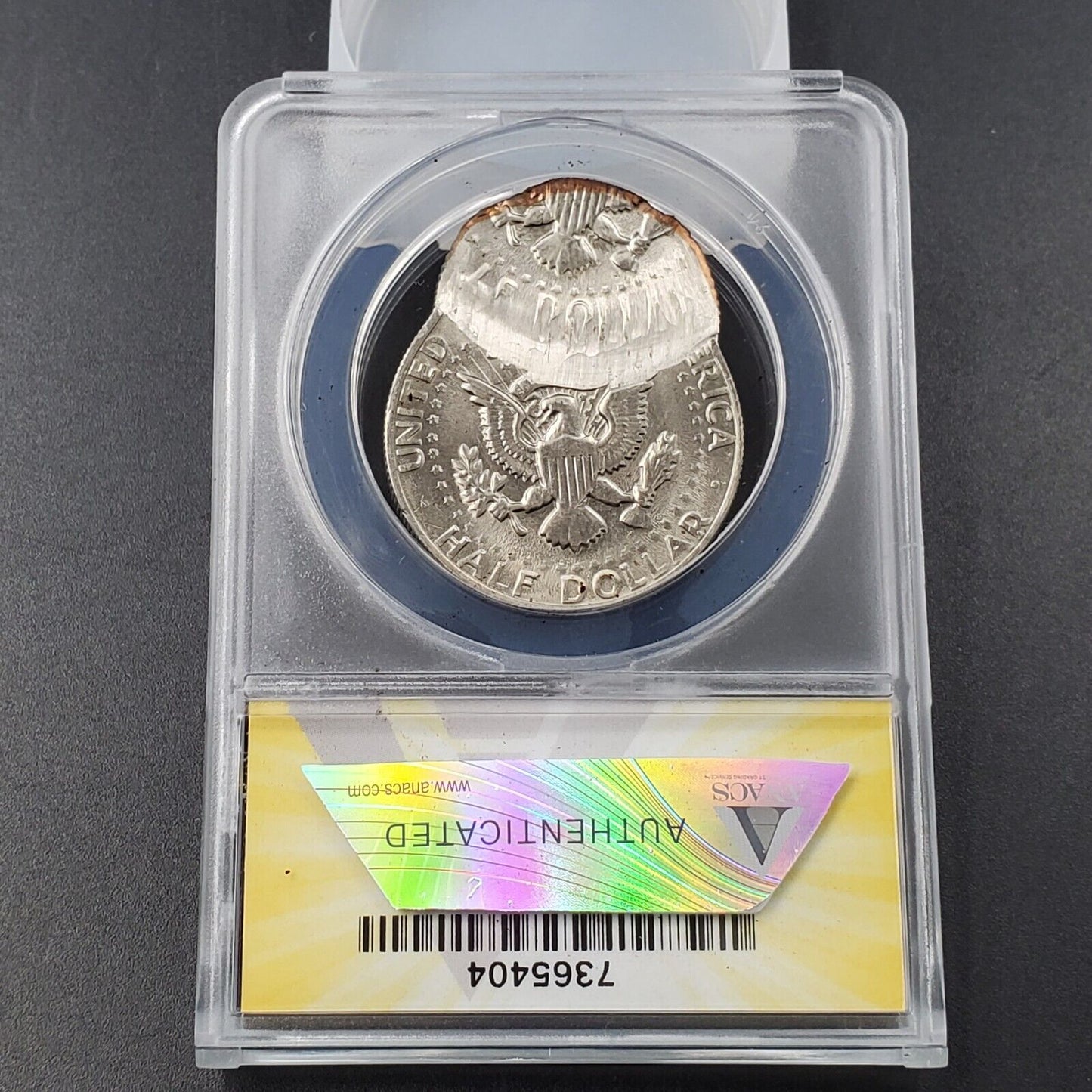 1983 P Kennedy ANACS MS63 DBL Struck 2ND Strike 80% Off Center Uniface Error