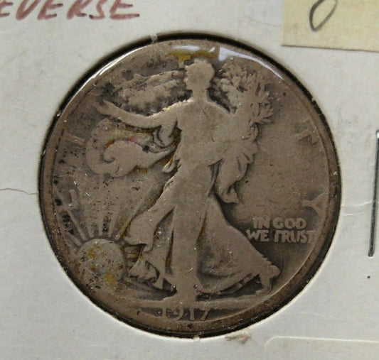 1917 D REV Walking Liberty Silver Eagle Coin Choice good / vg Reverse MINT MARK