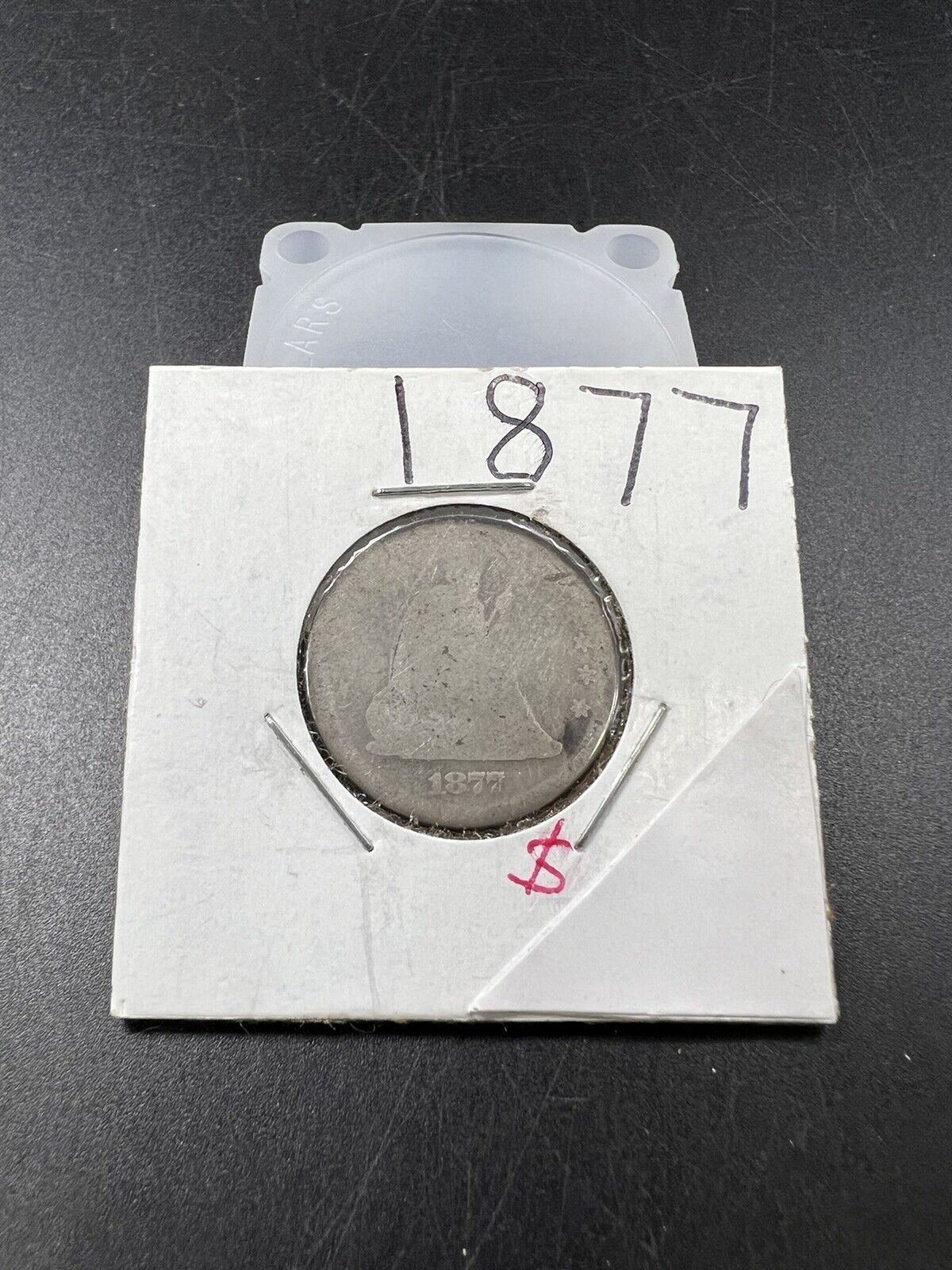 1877 Seated Liberty Silver Quarter Coin Fair / AG About Good Full date