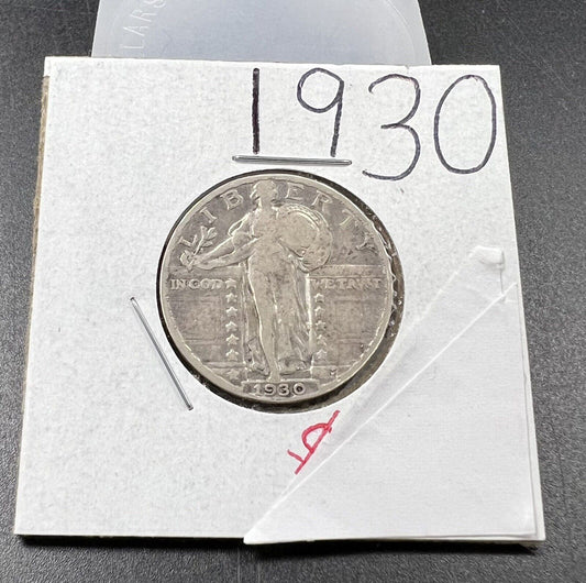 1930 Standing Liberty Silver Quarter Coin Choice VF Very Fine