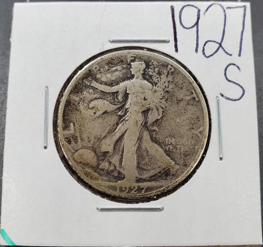 1927 S Walking Liberty Silver Half Dollar Coin Circulated