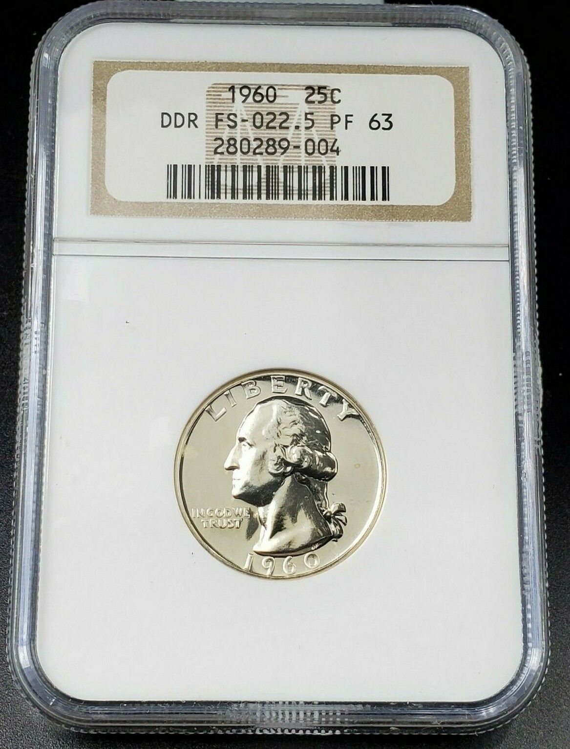 1960 25c Washington Proof Variety Quarter NGC PF63 FS-022.5 FS-801 DDR Double Di