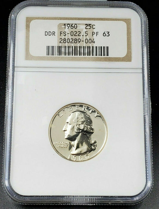 1960 25c Washington Proof Variety Quarter NGC PF63 FS-022.5 FS-801 DDR Double Di