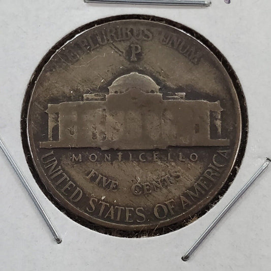 1945 P JEFFERSON NICKEL Circulated RPM Repunched Mint Mark Variety