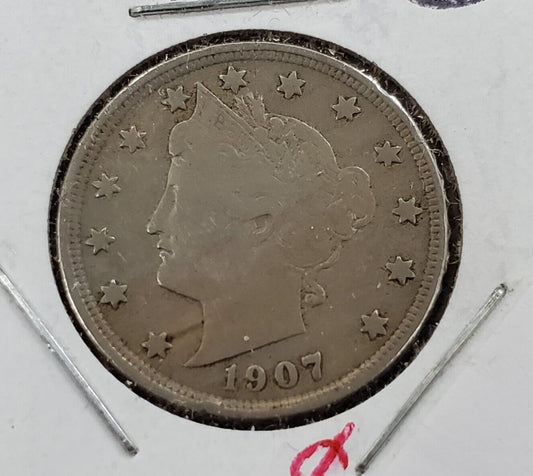 1907 Liberty Head V Nickel Choice Circulated VG Very Good