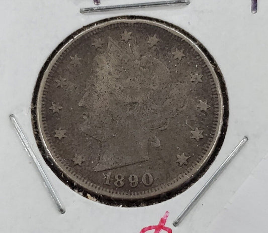 1890 Liberty Head V Nickel Neat Circ  VG DETAILS ED
