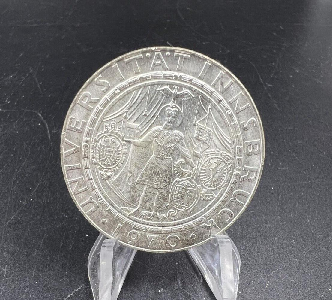 1970 Austria 50 Shilling Business Uncirculated BU Innsbruck University