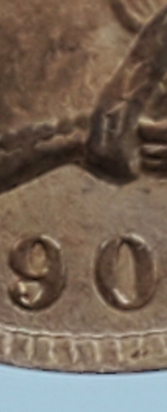 1907 P Indian Cent Penny Coin ANACS UNC DETAILS S-7 Repunched Date
