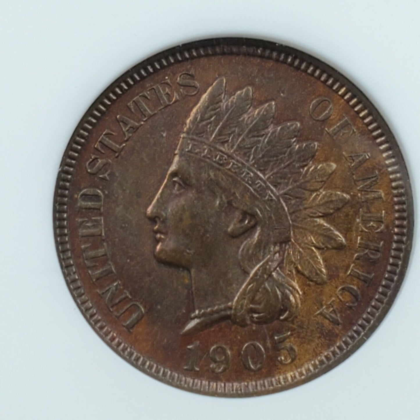 1905 Indian Cent Penny Error Variety ANACS AU Details RPD S-6Repunched Date