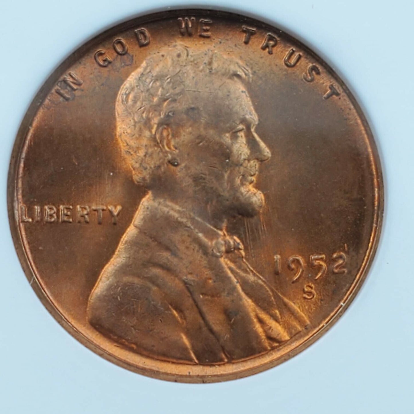 1952 S/S Lincoln Wheat Cent Penny ANACS MS64 RB RPM 014 Variety DMR-016