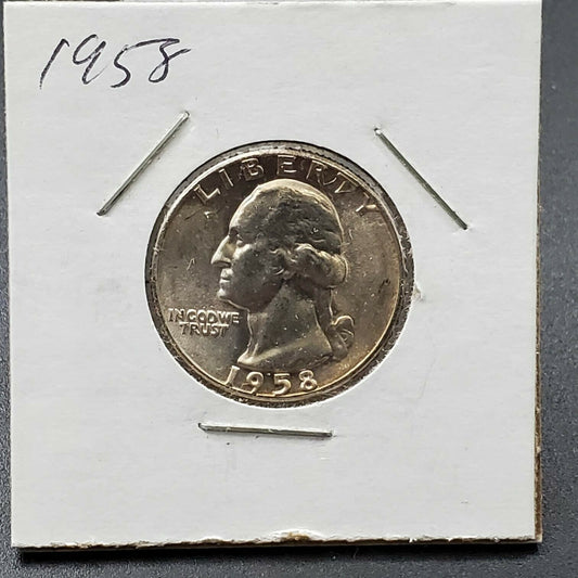 1958 P Washington Silver Quarter Nice Coin Choice BU Uncirculated - Combo Ship