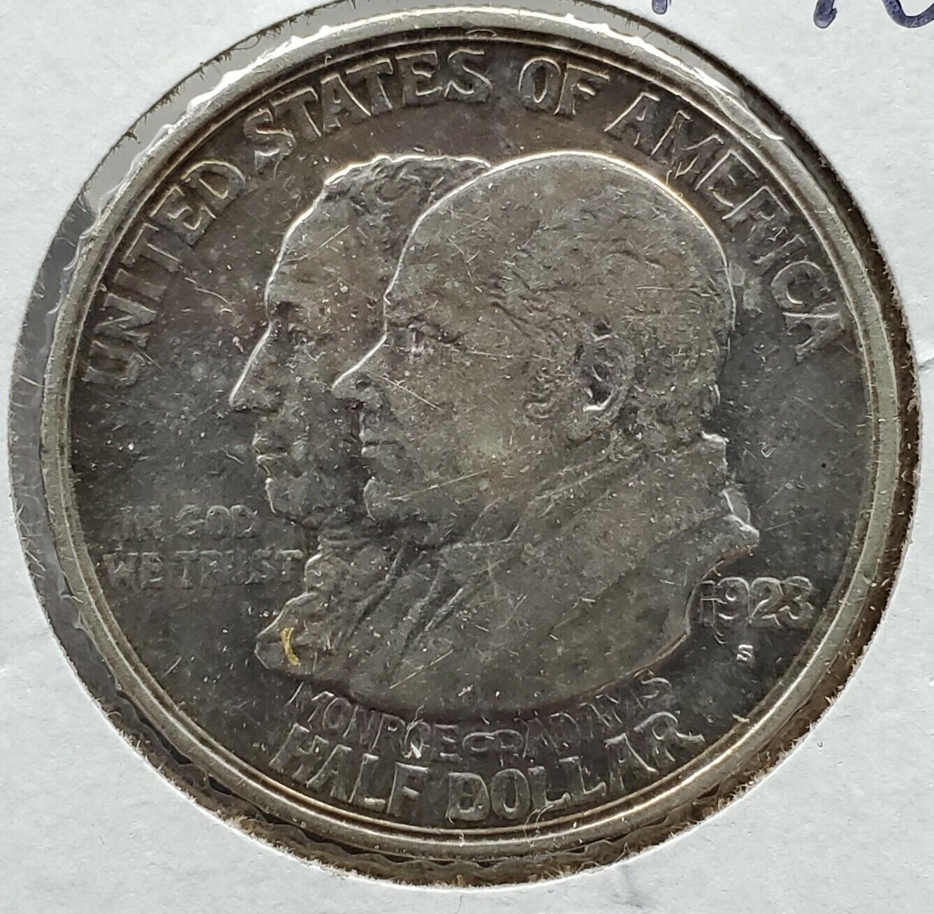1923 S Monroe Doctrine Centennial Silver Commemorative Half Dollar Coin AU About